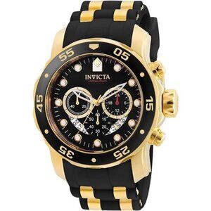 Men's Pro Diver Stainless Steel Quartz Watch Black Gold